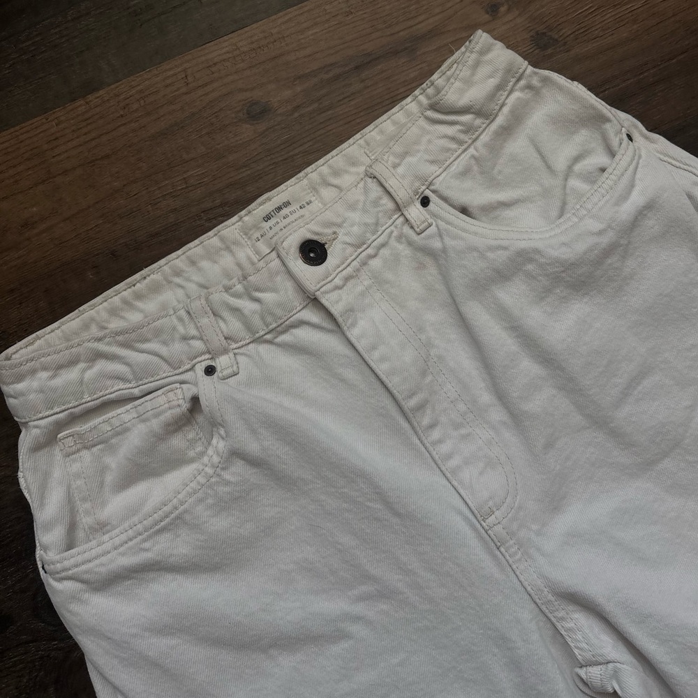 Cotton On Men's Off-White Relaxed Jeans